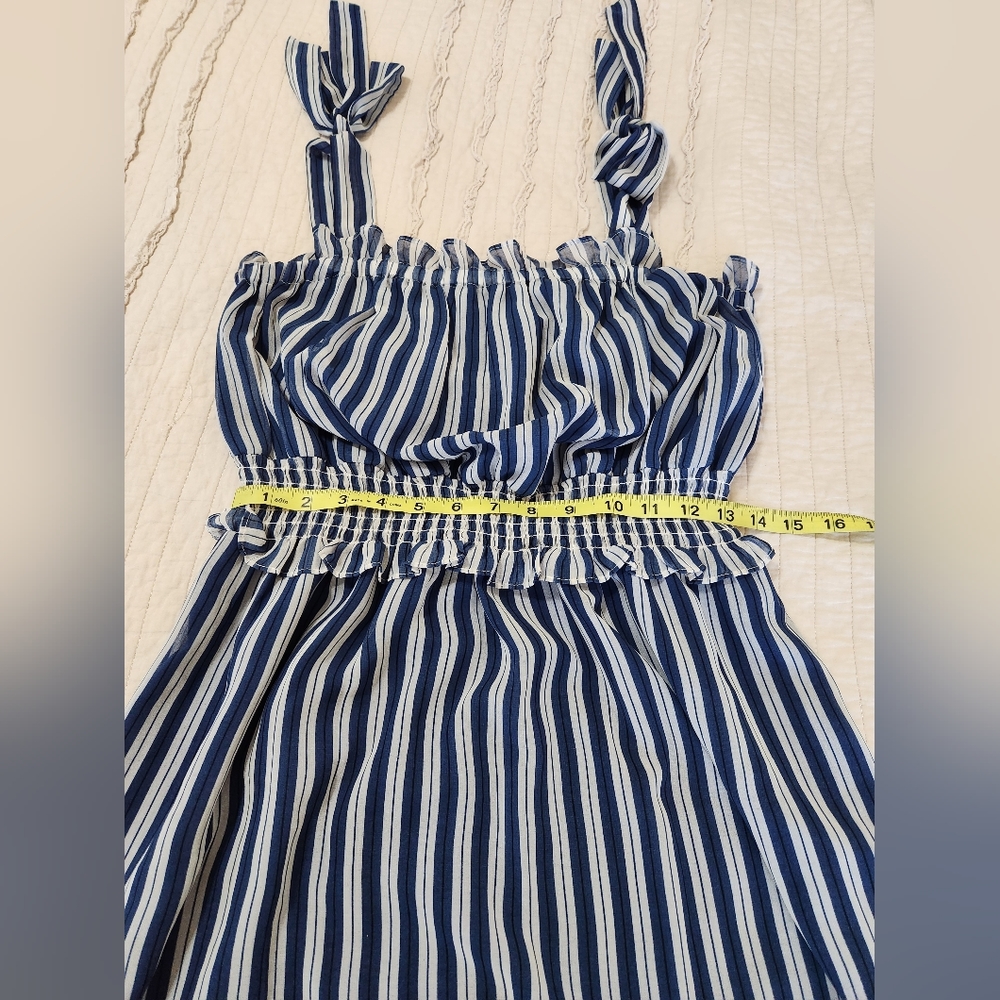 Who What Wear Women's Striped Sleeveless Tie Maxi, Size M, Blue/White - Picture 6 of 6